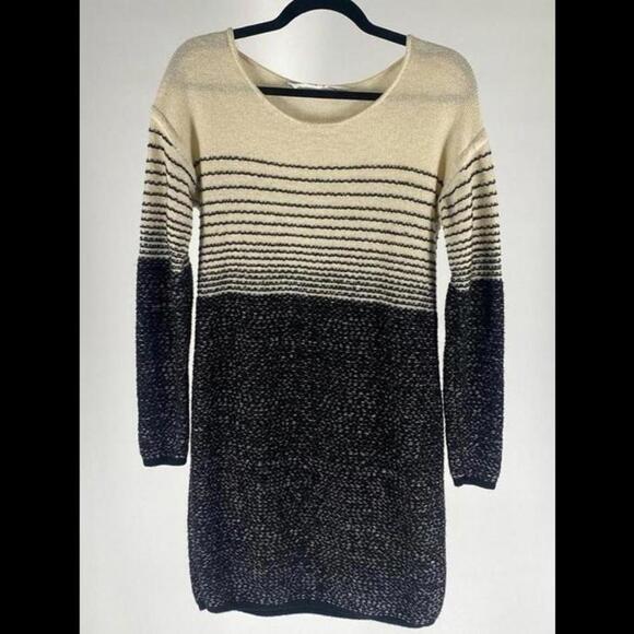Chic Striped Knit Sweater Dress - Cozy and Stylish - Picture 1 of 2